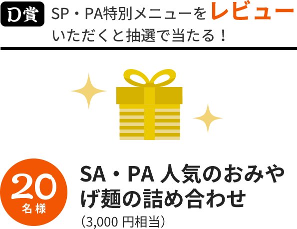 D賞 SA・PA人気のおみやげ麺の詰め合わせ